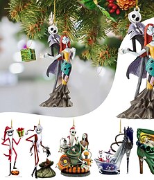 preiswerte -6 Stück Tim Burton Heiligabend erstaunlicher Acrylanhänger Dr. Jack Wuqi Mayor Puppe Anhänger Dekoration