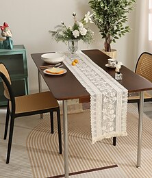 abordables -Chemin de table en dentelle, décoration de table à manger, chemin de table de ferme, décor de drapeau pour dîner, fête de mariage, vacances