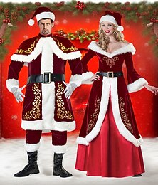 levne -Ježíšek Paní Klausová Vánoční santa obleky Cosplay kostýmy Odpovídající rodina a páry Pánské Dámské Vánoce Plesová maškaráda Štědrý večer Vánoce Cosplay kostým Rodinné oblečení Dospělé Vánoce Párty