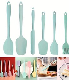 economico -6 spatole in silicone grandi e piccole, pennello per olio e spatola lunga per macaron: accessori essenziali per torte, formaggi e altro ancora