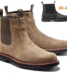 preiswerte -Chelsea-Stiefel aus Wildleder für Herren – Schlupfstiefeletten mit elastischen Seitenteilen, lässiger Vintage-Stil für Herbst, Winter, Outdoor und den Alltag