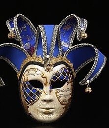 preiswerte -Harlekin Maske Venezianische Maske Volto Erwachsene Herren Integralhelme Party Maskerade Karneval von Venedig Karneval Ostern Einfaches Karnevalskostüm