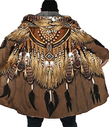 economico -Per uomo Cappotto invernale Giacca in pile Cappotto Sportivo Da tutti i giorni Tenere al caldo Traspirante Cerniera Tasche Autunno inverno Nativo americano Streetwear Stile vintage Felpa Lungo