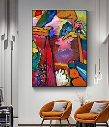 baratos -Pintura a óleo artesanal em tela, arte de parede, decoração, wassily kandinsky, abstrato para decoração de casa, rolou, sem moldura, pintura não esticada