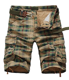 cheap -Men's Tactical Shorts Cargo Shorts Shorts Pocket Plaid Comfort Breathable Outdoor Daily Going out Fashion Casual Green Khaki