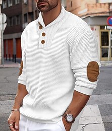 preiswerte -Herren Pullover Rollkragenpulli Patch-Pullover Gerippt Waffel Stricken Standard Strick Gerippt Farbblock Rollkragen warm halten Moderne zeitgenössische Casual Freizeitskleidung Bekleidung Herbst