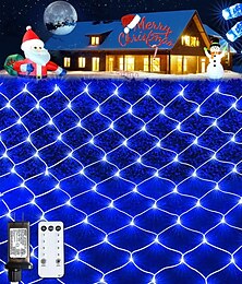 cheap -Christmas Decorative Net Light Low Voltage Safety Plug 8 Function Remote Control Wedding Holiday Halloween Indoor and Outdoor Decoration 6 * 4m 672Led/3 * 2m 192Led/1.5 * 1.5m-96Led