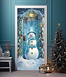 economico -decorazioni natalizie per porte pupazzo di neve copriporta arazzo per porte tenda per porte sfondo per decorazioni natalizie striscione per porta d'ingresso decorazioni per feste in fattoria forniture