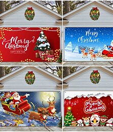 abordables -bannière de porte de garage de Noël, vacances de Noël intérieures et extérieures, fond heureux, couverture de décoration, bannière de bonne année de Noël, grande couverture de porte, décoration de