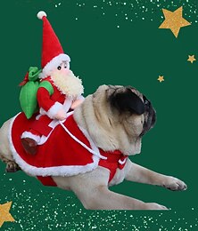 baratos -Fantasia de Natal para Cães Fantasia Engraçada de Papai Noel para Montar Cavalos Fantasia de Veado Festival de Gato Presentes de Natal para Cães