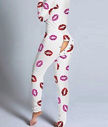 billiga -dam onesie hjärta leopard ledig komfort mjuk hem säng andas v tråd lång ärm höst vinter hem outfits