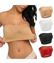 voordelige -Dames Tops Heldere kleur Modieus heet Comfortabel Huis Straat Dagelijks Nylon Ademend Bandeau Mouwloos Zomer Lente Zwart Wit