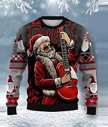 preiswerte -hässlicher Weihnachtspullover für Herren, lustige Pullover mit Weihnachtsmann-Schneeflocke, Pullover, Strickwaren, Stricken, Silvesterpullover, Outdoor, Alltag, Urlaub, langärmlig,