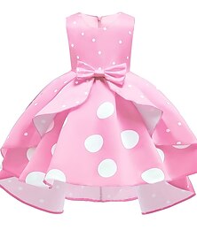 abordables -FILLE 3D Géométrique Robe de fête Rose Sans Manches 3D effet Eté Printemps Automne Soirée Occasion spéciale Anniversaire Elégant Princesse Magnifique Enfants 3-12 ans robe soirée Robe Évasée Robe