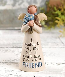 cheap -Figurine Celebrating Friendship Room Home Decor Resin Angel Statue Sister Friend Decoration Valentines Day Gift