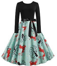 ieftine -Mos Craciun Rochie de Crăciun Pentru femei Crăciun 1950 Adulți Crăciun An Nou Ajunul Craciunului Crăciun Petrecere Revelion Rochie