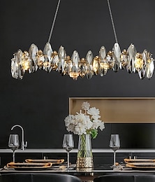 olcso -kristálycsillár luxus arany csillár gyönyörű szürke csillogó kristálylevél modern csillár konyhaszigetre nappali étkező hálószoba lámpák, 8 lámpa 110-240v