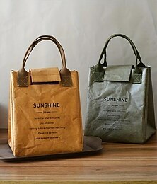 billige -Paper Bento Bag Waterproof And Oilproof Insulation Bag Lunch Box Bag Handbag Office Worker Lunch Box Bag