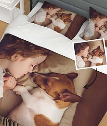 olcso -egyedi fényképes ágynemű paplanhuzat nyomtatott ágyneműgarnitúra egyedi hálószobás ünnepi ajándék barátoknak, szerelmeseknek