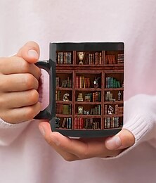 abordables -1pc, Library Bookshelf Mug, Book Lovers Coffee Mugs, Librarian Mug, Book Coffee Mug, Book Coffee Cups, Book Club Cup,Bookworm Mug Gifts, For Readers, Bookish Gifts For Book Lovers 350ml