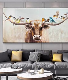 economico -mintura dipinti a mano astratti animali toro dipinti ad olio su tela decorazione artistica da parete immagine moderna per la decorazione domestica pittura senza cornice arrotolata non stirata