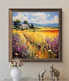 abordables -Gran paisaje pintura al óleo hecha a mano lienzo acrílico pared de otoño arte pintado a mano cuadros decoración para regalos de sala de estar
