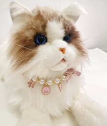 baratos -Japão e coreia do sul colar para animais de estimação gato pescoço pérola jóias yorkshire azul branco inglês curto americano curto colar para animais de estimação