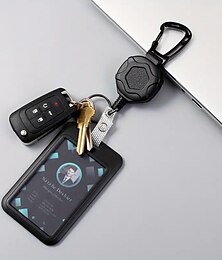 olcso -nagy teherbírású, visszahúzható jelvénytárcsás kulcstartó 1 db jelvénytartó taktikai azonosító jelvénytárcsával, 31,5 hüvelykes acél visszahúzható zsinórcsapággyal 9,0 uncia