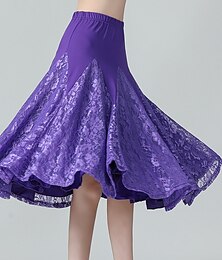 cheap -Ballroom Dance Skirts Lace Splicing Women's Performance Training High Lace