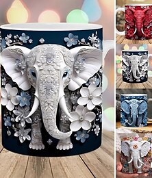 ieftine -cana elefant, cana cu imprimare elefant, cana elefant 3d, cani imprimate 3d, cana cu imprimare elefant ceramica, cana de cafea elefant 3d, ornament elefant prietenie fraternitate pentru femei trib