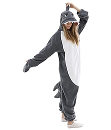 voordelige -Volwassenen Kigurumi-pyjama's Nachtmode Haai dier Onesie pyjama's Grappig kostuum Katoenflanel Cosplay Voor Mannen & Vrouwen Kerstmis Dieren nachtkleding spotprent