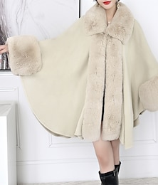 cheap -Faux Fur Wraps Shawls Women's Wrap Elegant Keep Warm Long Sleeve Faux Fur Wedding Wraps With Pure Color For Wedding Fall & Winter