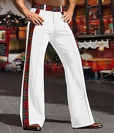 cheap -Men's Dress Pants Corduroy Pants Flared Pants Trousers Suit Pants Pocket Stripe Comfort Breathable Party Outdoor Fashion Casual Black White