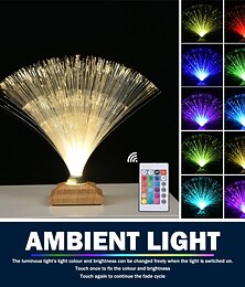 abordables -Lumière led en fibre optique colorée, flash tactile créatif, chambre à coucher pleine d'étoiles, lampe de bureau en fibre optique, atmosphère florale, usb 1 pièce