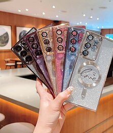 Недорогие -телефон Кейс для Назначение SSamsung Galaxy S24 S23 Ultra Plus S23 S22 S22 Плюс Ультра S21 S21 Ультра Плюс S25 Ультра Кейс на заднюю панель Магнитный адсорбционный футляр С Магсейф
