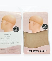 baratos -2PCS/BAG HD Hair Net Wig Liner Cheap Wig Caps For Making Wigs Spandex Net Elastic High Quality Wig Cap