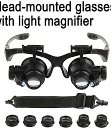 cheap -LED Lamp Jeweler Magnifier 15X 20X 25X Lens Magnifying Eye Glasses Loupe Jewelry Appraisal Watch Repair