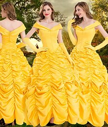 halpa -Prinsessa Ruusunen Kaunotar ja hirviö Prinsessa kaunotar Kukka tyttö mekko Tylli Mekot Cosplay Naamiaiset Elokuva-cosplay for Naisten Aikuisten Karnevaali Tyttöjen polttarit