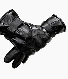 abordables -Men's 1pc / pack Gloves Thicken Thermal Gloves Adjustable Full Finger Plain Fall & Winter Rose+Black