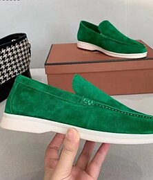 voordelige -Voor heren Instappers en instappers Leren schoenen Loafers rijden Platform loafers Wandelen Casual Dagelijks St. Patrick's Day PU Comfortabel Leegloper Amandel Zwart Licht Grijs Lente Herfst