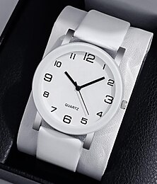 זול -שעון פנאי גברים שעון קז'ואל עור אנלוגי שעוני קוורץ פשוט חוגה עגולה שעון יד זכר שעון מתנה montre homme
