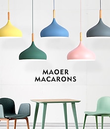 billige -nordisk macaron taklampe spisestue pendellampe vintage stil matt jern kunst hjemmelysekrone enkel å installere korridor belysning lampe armatur for bar, kjøkken, restauranter 110-240v
