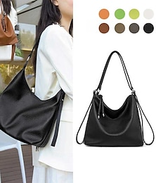 cheap -Women's Crossbody Bag Tote PU Leather Daily Zipper Large Capacity Foldable Multi Carry Solid Color Black White Light Green