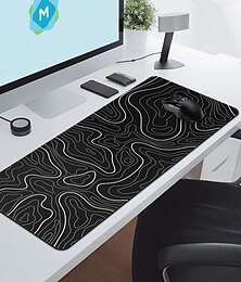 voordelige -Gaming muismat groot toetsenbord pad 31,5 x 11,8 inch topografische muismat voor toetsenbord uitgebreid bureau pad toetsenbord pad muismat