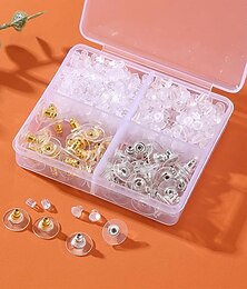 abordables -4 styles 620 pièces de boucles d'oreilles support de boucle d'oreille en silicone support de boucle d'oreille transparent support de boucle d'oreille en plastique hypoallergénique en caoutchouc kit de