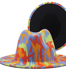 levne -módní graffiti fedora klobouk proti slunci jazzový klobouk britský styl cylindr pro venkovní vnitřní super mísa na nohy nedělní párty dárek super mísa