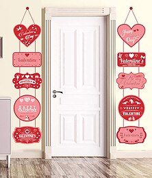 זול -1 יחידות לקישוט הבית ליום האהבה וילון דלת ליום האהבה מעוטר באנר תלוי דלת.