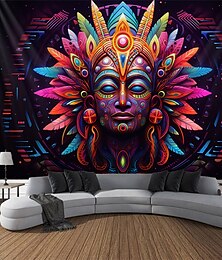 levne -blacklight gobelín uv reaktivní záře ve tmě záře party neon trippy mlhavý faraon egypt závěsný gobelín nástěnná malba pro obývací pokoj ložnice