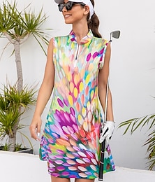 abordables -Femme robe de golf Jaune Sans Manches Protection Solaire Tenue de tennis Vêtements de golf pour femmes, tenues, vêtements