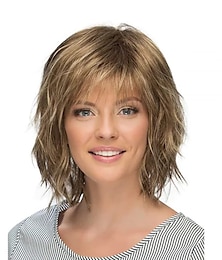 economico -Parrucca bionda a caschetto da donna, soffice parrucca grigia naturale non facilmente deformabile, corta e riccia per donne con frangia, temperamento, parrucca riccia a caschetto alla moda per le